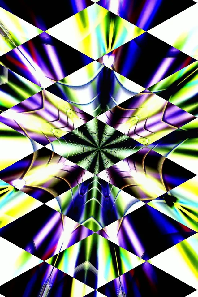 Rainbow Checkered Neon Tunnel VJ Loop 60fps Screensaver (2:3)